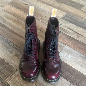 Dr. Martens Cherry Red Ankle Boots